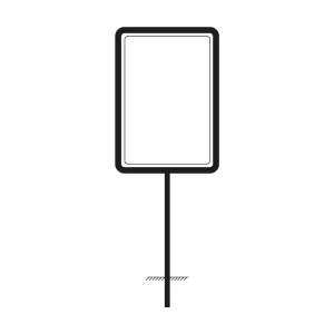 Rohrrahmen für Verkehrszeichen, Stahl feuerverzinkt, für Schilderformat 600 mm x 900 mm, 1 Stück