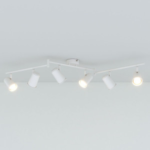 HOFTRONIC Riga - LED plafondlamp - 24 Watt 2070 Lumen - 6 spots - 4000K Neutraal wit - Draaibaar en dimbaar  - GU10 - Kantelbaar - Plafondspot - IP20