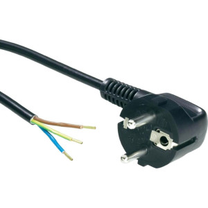 HOFTRONIC Netsnoer 3 meter - Europlug (Schuko) Geaard - 3x0.75 mm² - 220-240 Volt - Zwart