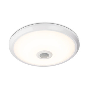 HOFTRONIC LED Plafondlamp - Met bewegingssensor - Rond - Ø29 cm - 12 watt - 1160 Lumen - 4000K neutraal wit - Wit - IP20 voor binnen