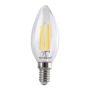 HOFTRONIC E14 LED Glühlampe - 4W 470lm - 2700K warmweiß - Ersetzt 40 Watt - C37 - E14 Fassung - Kerzenlampe - Kleiner Fassung