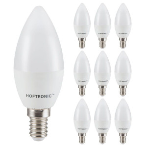 HOFTRONIC 10x E14 LED Lamp - 2,9 Watt 250 lumen - 2700K Warm wit licht - Kleine fitting - Vervangt 35 Watt - C37 kaarslamp
