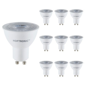 HOFTRONIC 10x GU10 LED Spot Dimmbar - 4,5W 345lm - 2700K warmweiß - 38° Abstrahlwinkel - Ersetzt 50 Watt - LED Reflektor Lampe - GU10 Fassung - LED