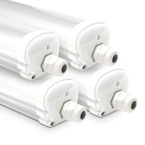 HOFTRONIC 4er Set LED Feuchtraumleuchte 150cm - IP65 Wasserdicht- 48 Watt 5760 Lumen (120lm/W) - 4000K neutralweiß - Verknüpfbar - IK07 - Tri-Proof
