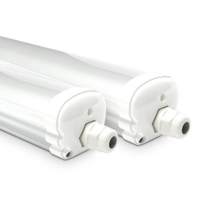 HOFTRONIC 2er Set LED Feuchtraumleuchte 120cm - IP65 Wasserdicht - 36 Watt 4320 Lumen (120lm/W) - 6500K tageslichtweiß - Verknüpfbar - IK07 - S-Series
