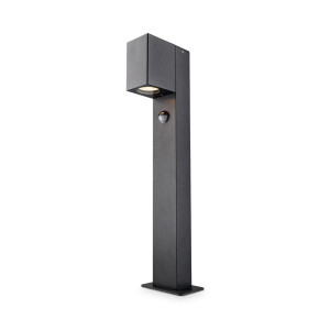 HOFTRONIC Marion LED-Sockellampe für den Außenbereich Schwarz - 50 cm - Bewegungsmelder - Wegbeleuchtung - GU10-Fassung - Max. 7W - IP65 Wasserdicht