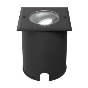 HOFTRONIC Cody LED Bodeneinbaustrahler Schwarz - GU10 4,5 Watt 345 Lumen dimmbar - 6500K tageslichtweiß - Schwenkbar - Befahrbar - quadratisch - IP67