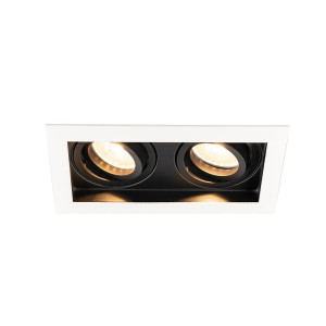 HOFTRONIC Durham - LED Einbaustrahler - Schwenkbar - 4 Watt 345 lumen - 2700K warmweiß - GU10 - Dimmbar - Viereckig - IP20 für Innenbereich -