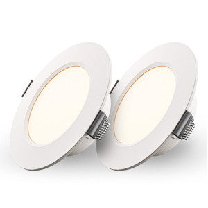 HOFTRONIC Set mit 2 Georgia LED Einbaustrahler - 3W 300lm - Rund - 2700K - 91 mm - IP20 - Weiß