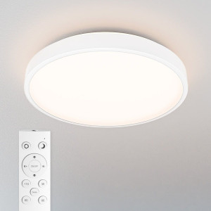 HOFTRONIC Badezimmer-Deckenleuchte weiß - IP44 wasserdicht - 18W 1800 Lumen (100lm/w) - CCT Lichtfarbe einstellbar (3000K, 4000K & 6500K) - Inkl.