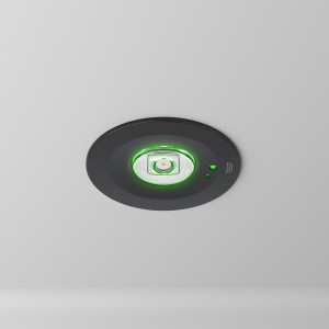 HOFTRONIC Mirian - LED Notbeleuchtung Einbaustrahler Schwarz - IP20 für Innenräume - 1,2 Watt 130 Lumen - 3 Stunden Notstromakku - Notstromakku