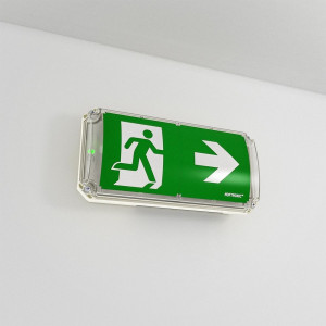 HOFTRONIC Robus - LED Noodverlichting met Accu - IK10 Bulkhead - IP66 waterdicht - 4,2 Watt 300 Lumen - 3 uur Noodaccu - Incl. pictogram voor