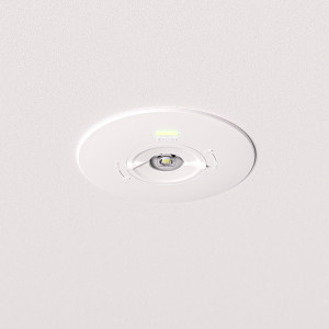 HOFTRONIC Locus - LED Einbaustrahler Notbeleuchtung Weiß - 2 Watt 300 Lumen - austauschbare Linse - IP20 für Innenräume - 3-Stunden-Notfallbatterie