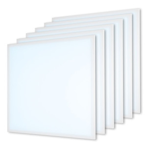 HOFTRONIC 6x LED-Panel - 62x62 cm - 36 Watt - 4860lm (135lm/W) - 6500K tageslichtweiß - Flimmerfrei - UGR22 - 5 Jahre Garantie