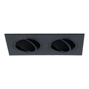 Blinq88 Mallorca LED Inbouwspot Dubbel - Kantelbaar - 93x173mm - GU10 Fitting incl. lamphouder - Rechthoekig - IP22 - Zwart