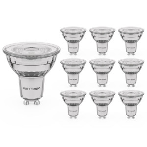HOFTRONIC 10x GU10 LED Spot - 4 Watt 345 Lumen - 2700K warmweiß - Dimmbar - Ersetzt 50 Watt - LED Reflektor