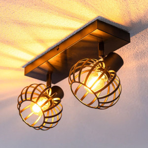 HOFTRONIC Petal - LED-Deckenleuchte - 2 Spots - E14-Fassung - schwenkbar und drehbar - schwarz