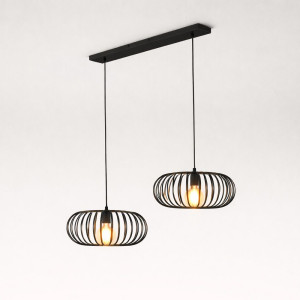 HOFTRONIC Cosmos - LED-Hängeleuchte - 2 Spots - Dimmbar - E27-Fassung - Schwarz