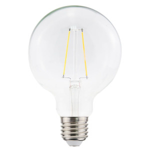 HOFTRONIC LED-Glühfadenlampe E27 - 4,5 Watt 470 Lumen - G95 - 2700K Warmweißes Licht - Dimmbar - Klares Glas