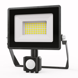 HOFTRONIC Stratos - LED Fluter mit Bewegungsmelder - 30 Watt 2505 Lumen - 6500K Tageslichtweiß - IP65 Wasserdicht - 15cm Kabel