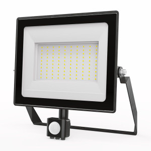 HOFTRONIC Stratos - LED Fluter mit Bewegungsmelder - 100 Watt 8700 Lumen - 4000K Neutralweißes Licht - IP65 Wasserdicht - 15cm Kabel