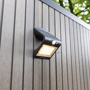 HOFTRONIC Rhodes LED Solar Wandleuchte mit Bewegungsmelder 2 Leuchtmodi 14 LEDS 3000K Warmweiß