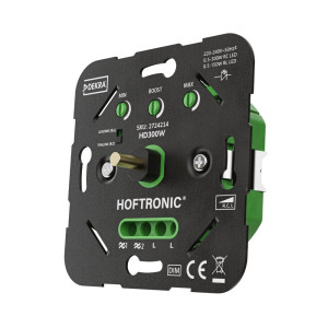 HOFTRONIC LED dimmer HD300W - 0.5-300 watt - Geschikt voor fase afsnijding (trailing edge) & fase aansnijding (leading edge) - 2-draadsdimmer - Inbouw