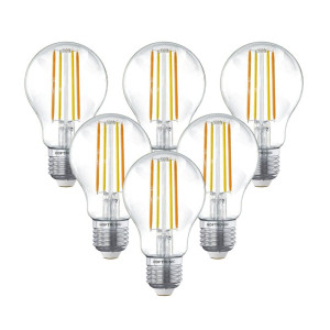 HOFTRONIC Set van 6 Smart E27 LED Filament Lamp - 7W 806lm - A60 Clear - 1800-3000K - Dimbaar