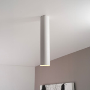 Canopus bianco l by LUSENZ - Cilindervormige opbouwspot in met mat witte coating