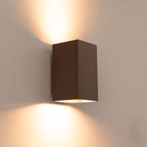 LUSENZ Cometa bronzo m - Rechteckige Wandleuchte mit gebürsteter Bronzebeschichtung - Up- und Downlight