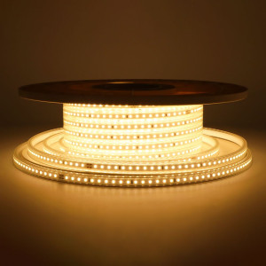 HOFTRONIC Flex120 LED Streifen 25 Meter - 3000K warmweiß - IP65 wasserdicht - Außen & Innen - 120 LEDs/m - 250 Watt 21.000 Lumen - Pro Meter kürzbar -