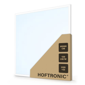 HOFTRONIC LED Paneel - 60x60 cm - 36 Watt - 4320lm (120lm/W) - 6000K daglicht wit - Flikkervrij - UGR22 - 50.000 branduren - Incl. Philips Certa Drive