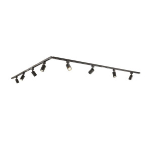 HOFTRONIC Taros LED Schienensysteme-Paket - L-Form - 4 x 1 m Schiene - 8 Schienenstrahler - ohne Lichtquelle - IP20 - modular - 230 V