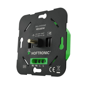 HOFTRONIC LED Schaltdimmer 0,5-160W – Dimmer Schalter 230V – Phasenabschnittdimmer – Wechselschaltung geeignet – Dimmbarer Lichtschalter – LED