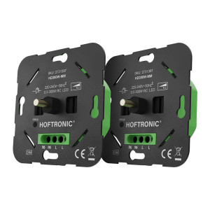 HOFTRONIC Set mit Master-Master LED-Dimmern – 0,5–300 W – Phasenabschnitt (Trailing Edge) – Wechselschaltung (Two-Way-Control)