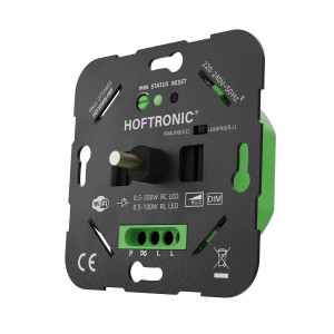 Slimme WiFi LED draaidimmer - 0.5-300W - Geen nuldraad nodig - Fase-aan- en afsnijding - Wisselschakeling - Werkt met de HOFTRONIC-app (Tuya)
