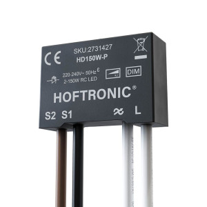 HOFTRONIC LED Puck-Dimmer – 0,5–150 W – Wechselschaltung – Phasenabschnittsdimmung (Trailing Edge)