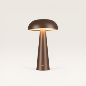 LUSENZ Oryllo - Paddenstoel lamp oplaadbaar Brons 30 cm - Dressoir lamp - Dimbaar - Tafellamp horeca - Modern design - USB-C - 3000K/4500K/6500K