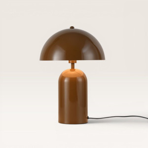 LUSENZ Asteri - Braun Metall Pilzlampe 40 cm - Retro tischlampe - Lampe für kommode - Beschichtetes Metall - E14 Fassung - Mit Ein/Aus-Schalter