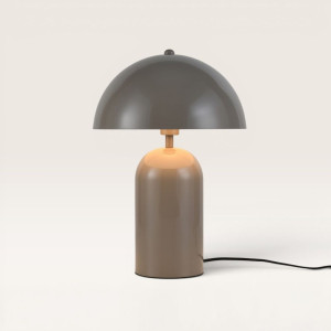 LUSENZ Asteri - Taupe Metall Pilzlampe 40 cm - Retro tischlampe - Lampe für kommode - Beschichtetes Metall - E14 Fassung - Mit Ein/Aus-Schalter