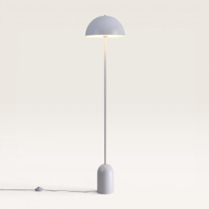 LUSENZ Avela - Stehlampe 150 cm - Modernes design - Stehlampe wohnzimmer - Matt weiß beschichtetes Metall - E27 Fassung - Mit Fußschalter
