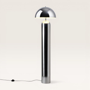 LUSENZ Asteri - Retro Designer Stehlampe 150 cm - Stehlampe wohnzimmer - Verchromtes Metall - E27 Fassung - Mit Fußschalter