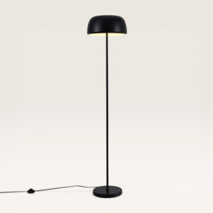 LUSENZ Voryn - Schwarze Stehlampe Metall 150 cm - Stehlampe wohnzimmer - Modernes design - Matt - E27 Fassung - Mit Fußschalter