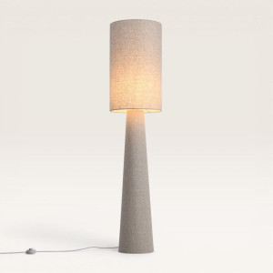 LUSENZ Marone - Stehlampe Beige aus Leinen 130 cm - Stehlampe wohnzimmer - Skandinavisch design - E27 Fassung - Mit Fußschalter