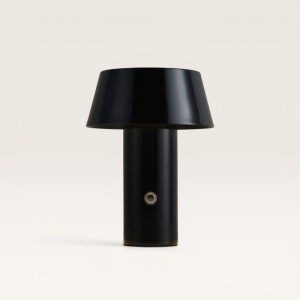 LUSENZ Cadera - Pilzlampe Schwarz 20 cm - Akku Tischleuchte - Dimmbar - Lampe für Kommode - USB-C - Modern Design - 3000K/4500K/6000K