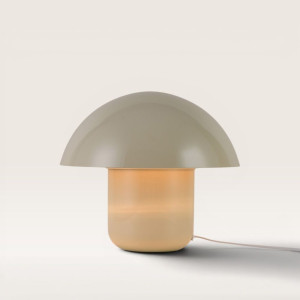 LUSENZ Javera - Mushroom lamp 25 cm - Dressoir lamp - Wit metaal - E14 fitting - Met aan/uit-schakelaar