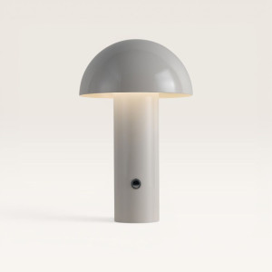 LUSENZ Noryn - Pilzlampe Offwhite 25 cm - Akku Tischleuchte - Dimmbar - Lampe für Kommode - USB-C - Skandinavisch - Metall - 3000K/4500K/6000K