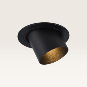 LUSENZ Einbaustrahler Gavira nero l – Durchmesser 92 mm – GU10-Fassung – IP20 für den Innenbereich – Schwarz – Mit Durchgangsverdrahtung