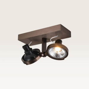 LUSENZ Deckenleuchte Telesto bronzo II – AR111-Fassung – IP20 für den Innenbereich – Bronze – Aluminium – Doppelspot