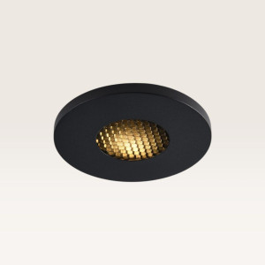 LUSENZ Einbaustrahler Ulvion nero nova – Schnittgröße 60 mm – GU10-Fassung – IP54 für innen und außen – Schwarz – Mit Durchgangsverdrahtung